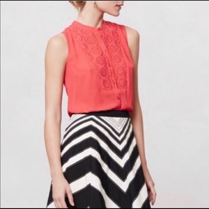 Anthropologie Maeve coral sleeveless blouse